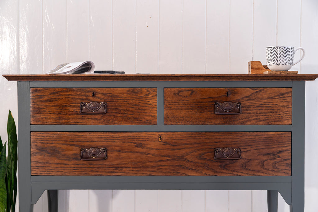 Upcycled Green Console Table
