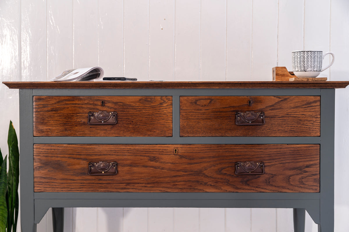 Upcycled Green Console Table