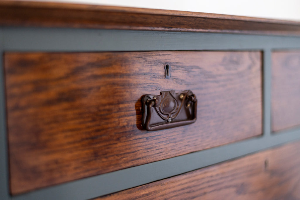 Upcycled Green Console Table