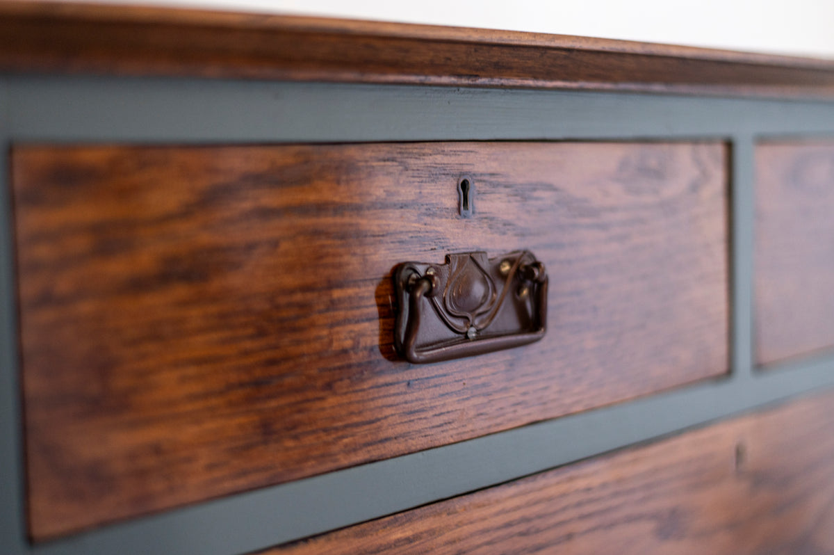 Upcycled Green Console Table