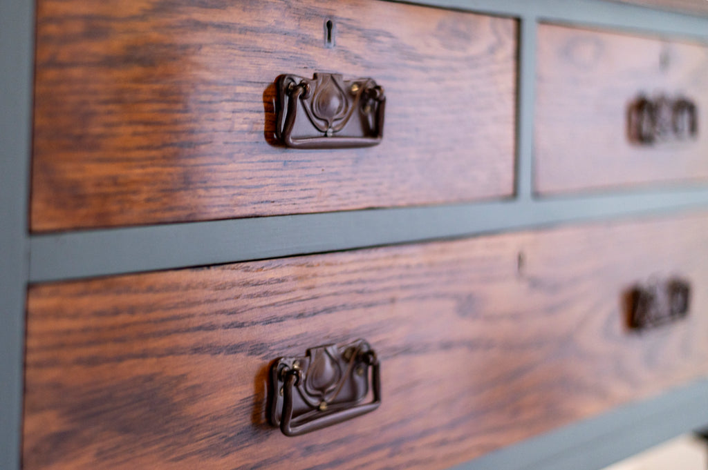 Upcycled Green Console Table