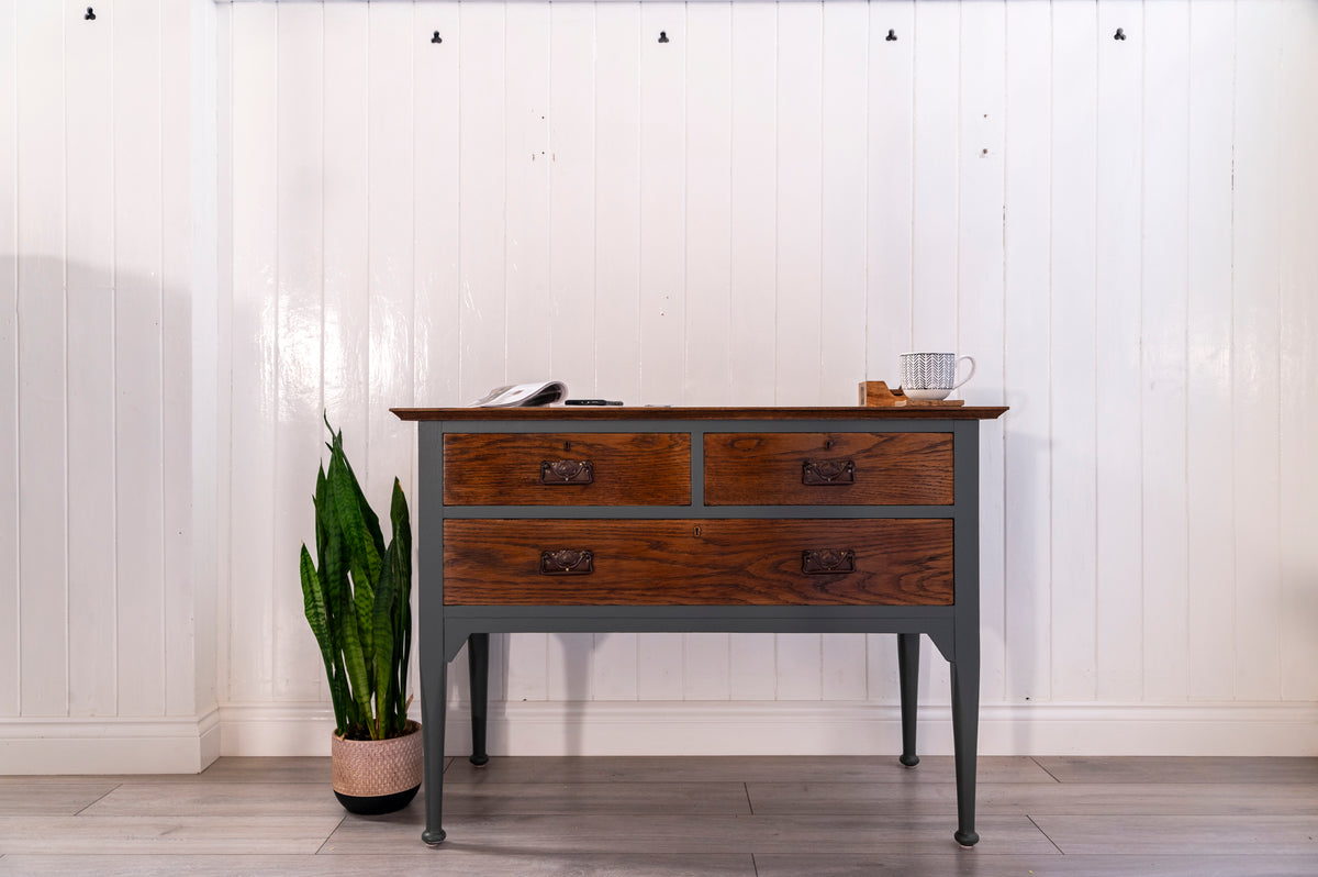 Upcycled Green Console Table