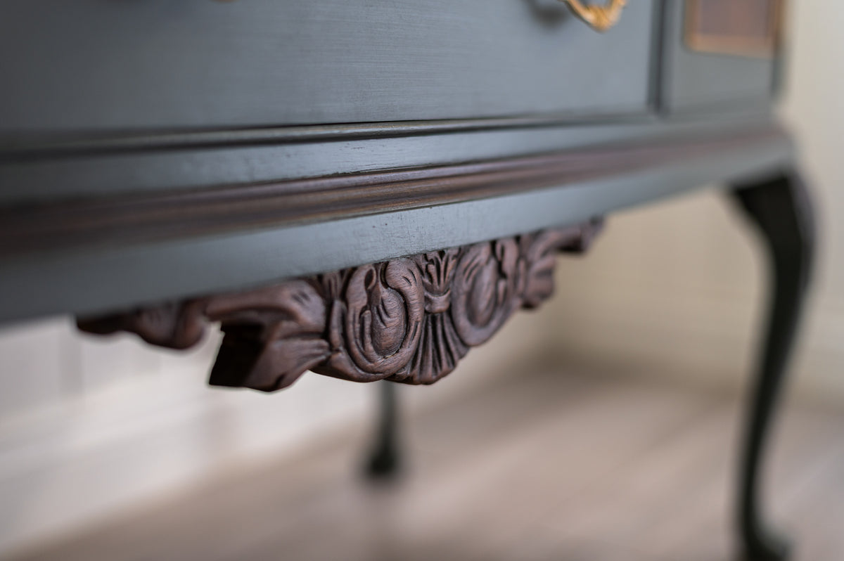 Green, Darkwood Antique Walnut Dresser - Upcyled Furniture