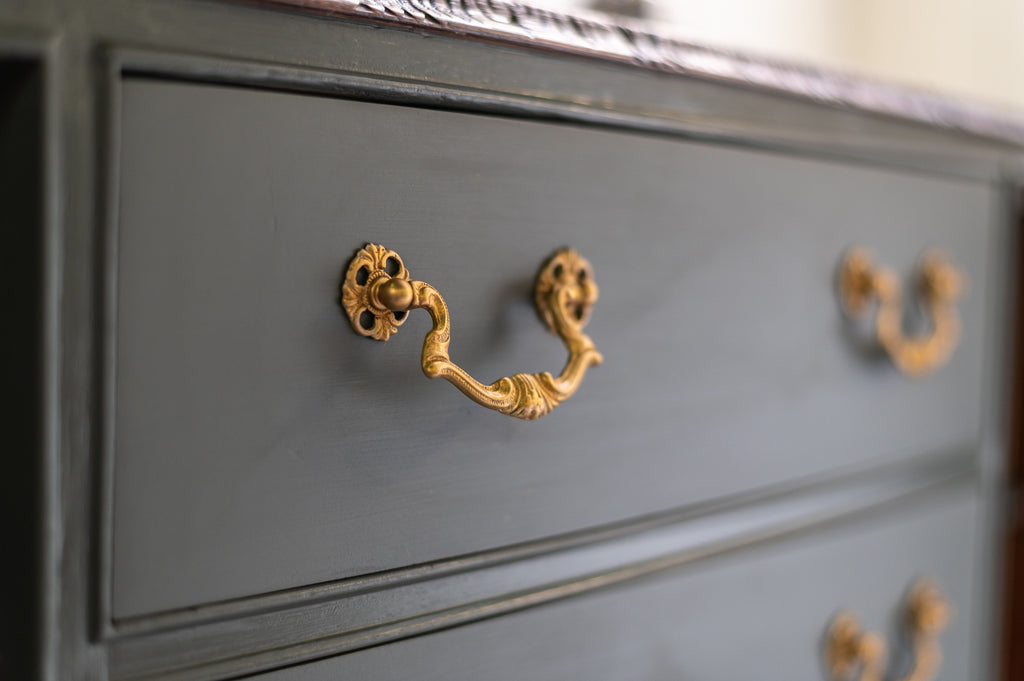 Green, Darkwood Antique Walnut Dresser - Upcyled Furniture