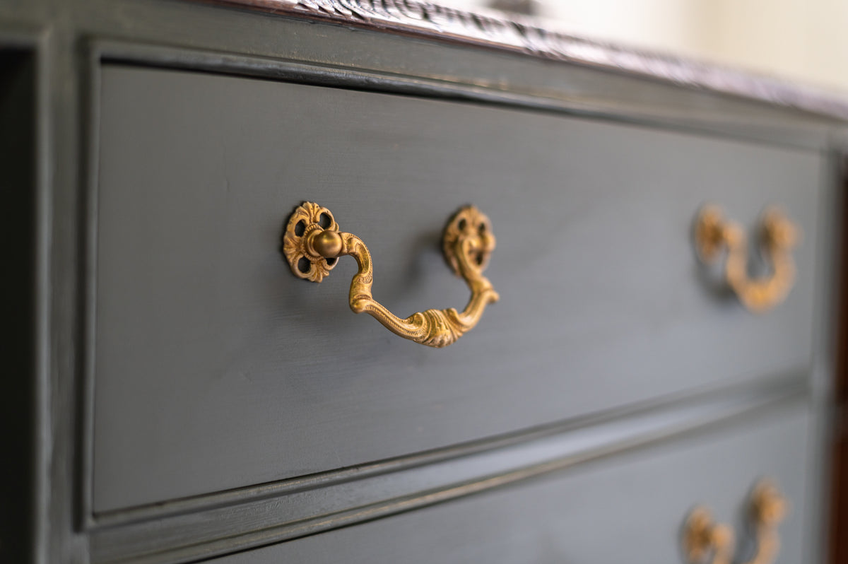 Green, Darkwood Antique Walnut Dresser - Upcyled Furniture