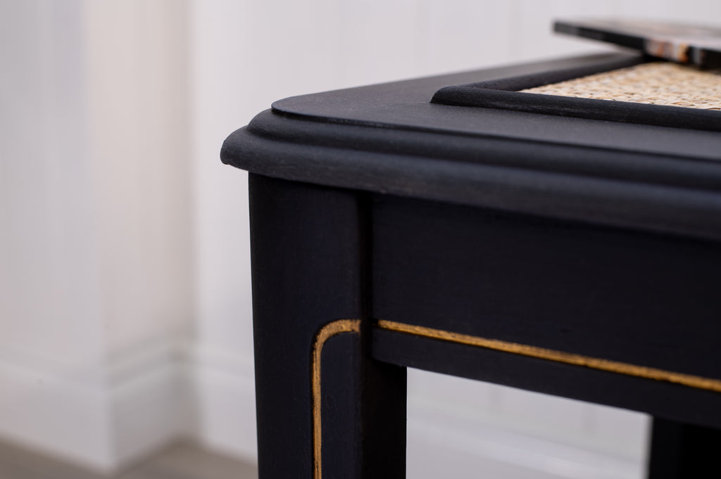 Black Rattan Coffee Table - Upcycled Furniture